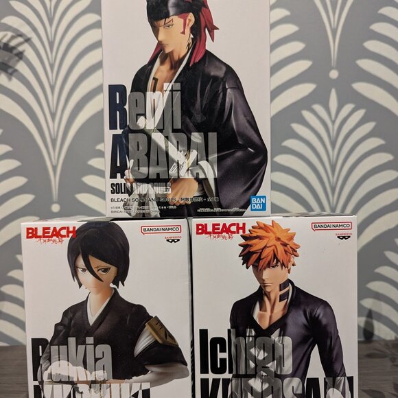 Bleach Solid And Souls Figures (Ichigo Kurosaki, Rukia Kuchiki, & Renji Abarai) - Picture 1 of 5